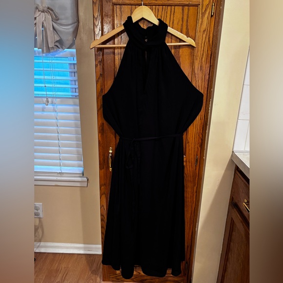 Banana Republic SATIN TWISTED MAXI DRESS Black Size XL - Picture 10 of 17